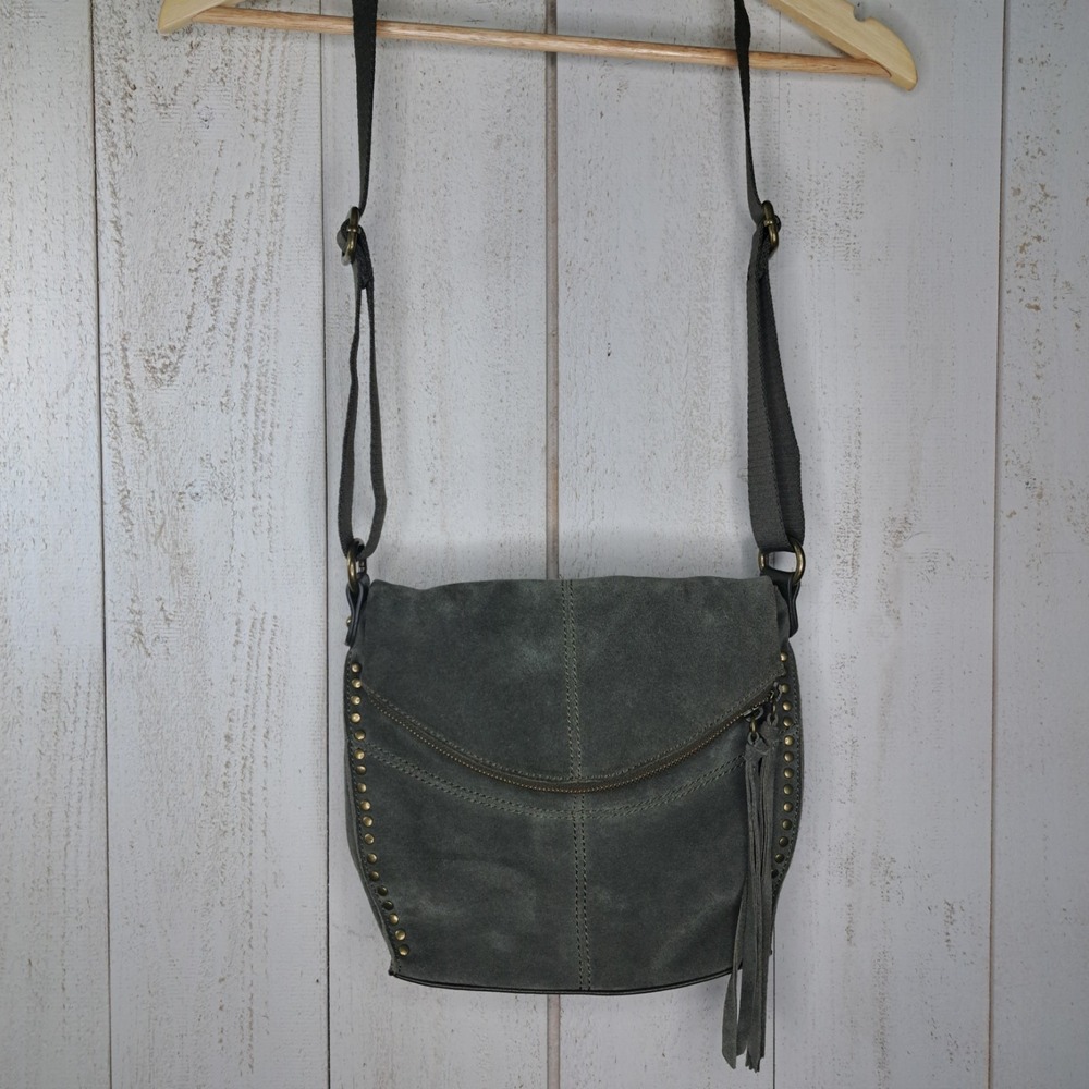 Coastal Cowgirl Artisan Luxe The Sak Silverlake Crossbody Bag Green Moss Suede